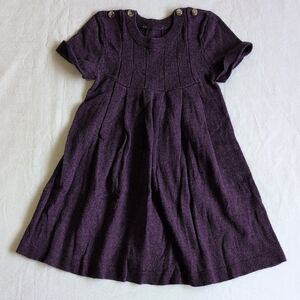 soft fine knit pleated purple sweater dress with rabbit hair 3T toddler girls